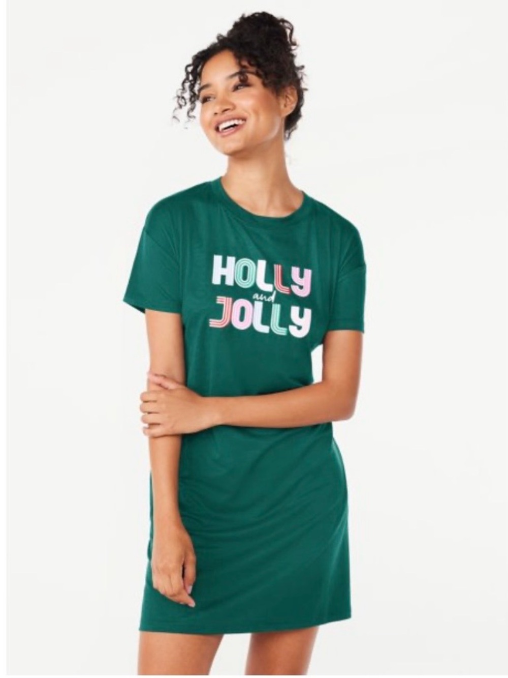 Holly and Jolly Green Graphic Sleep Shirt Size 2X NWT